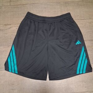 Adidas Men's Black Shorts with Blue Stripe NWT 30 OBY